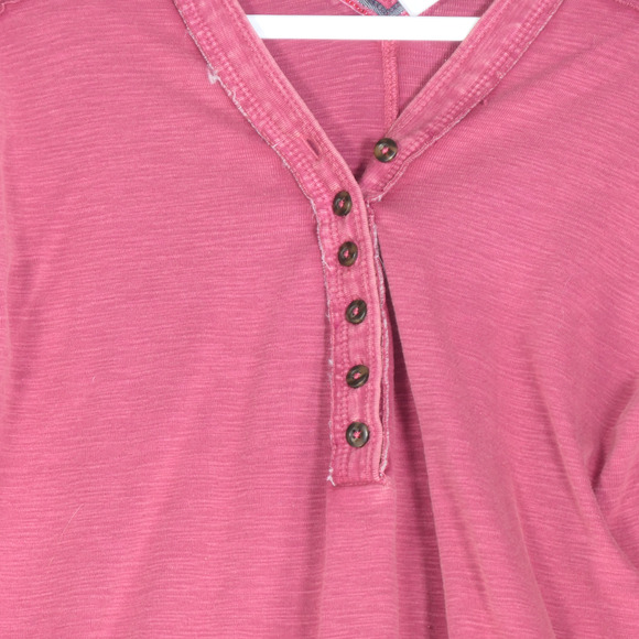 Anthropologie Pink T Shirt Womens Size XS Tee Active Mixed Media Distressed - Picture 4 of 10